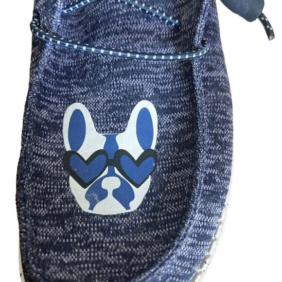 Hey Dude Women's Wendy Knit Slip On Shoes Custom French Bulldog Size 7 - Picture 2 of 7